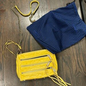 Rebecca Minkoff yellow leather shoulder bag.
